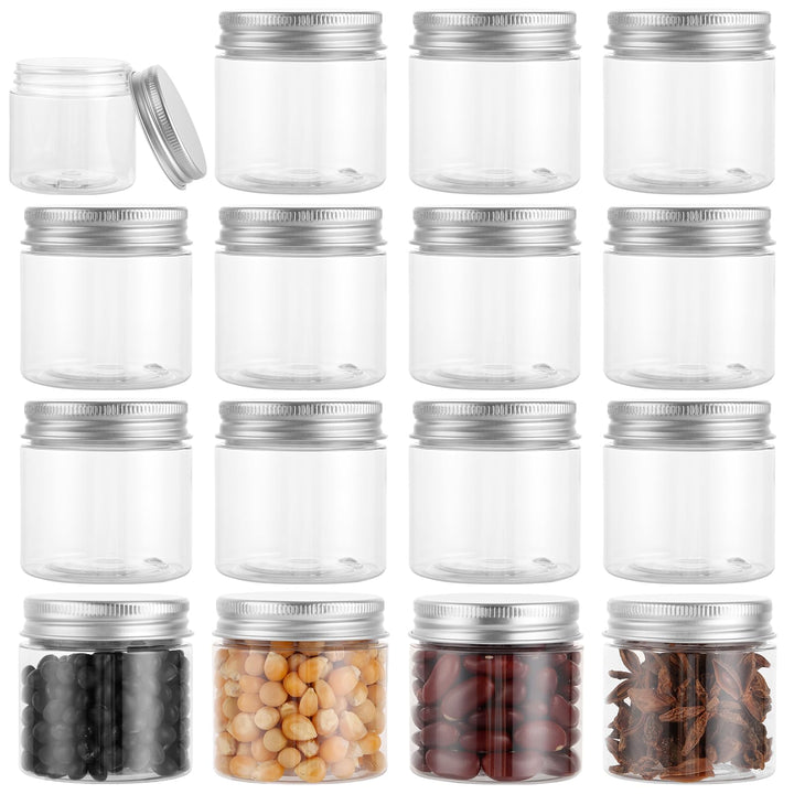 AKOLAFE 16er Set Vorratsdosen mit Deckel 60ml Vorratsgläser mit Deckel Luftdicht Transparente Plasti