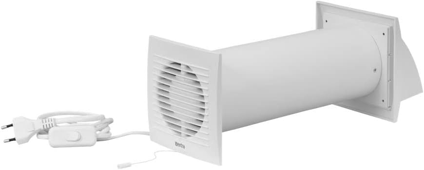 EUROPLAST 100mm Dezentrale Lüftung mit Wärmerückgewinnung mit Mit Kabel - Weiss Lüftungsanlage mit W