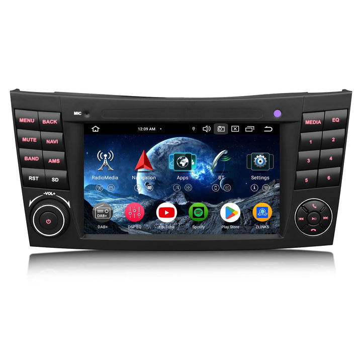 Erisin 8-Kern 4GB+64GB 7 Zoll Android 14 Autoradio Bluetooth GPS Navi für Mercedes Benz E Klasse W21