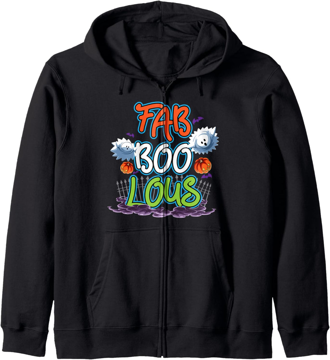 Halloween Cute Scary Fab BOO Lous ghost bats pumpkin Kapuzenjacke