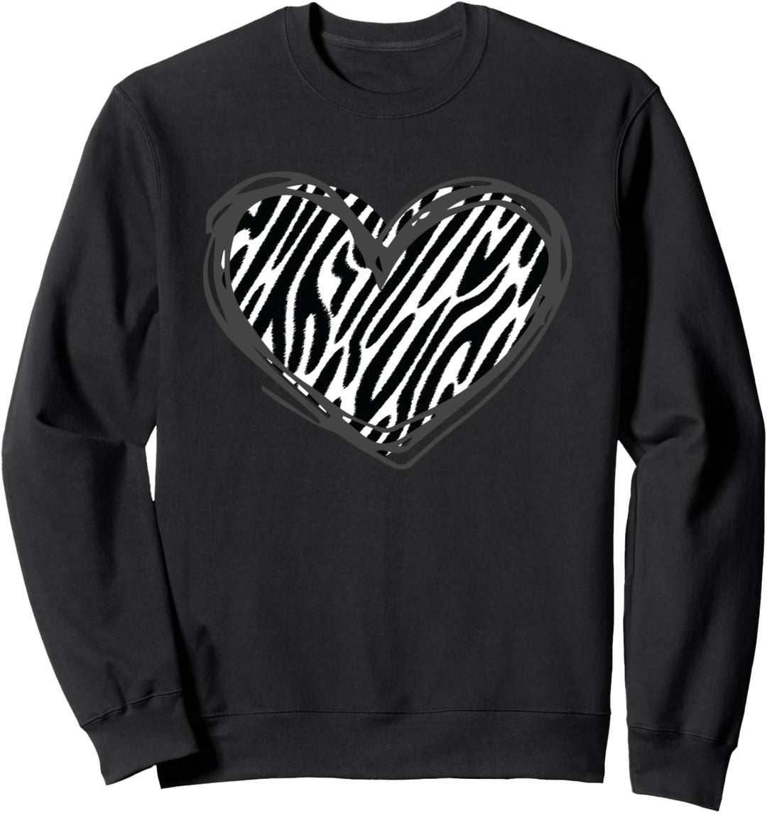 Herz Zebra Print - I Love Zebra Sweatshirt