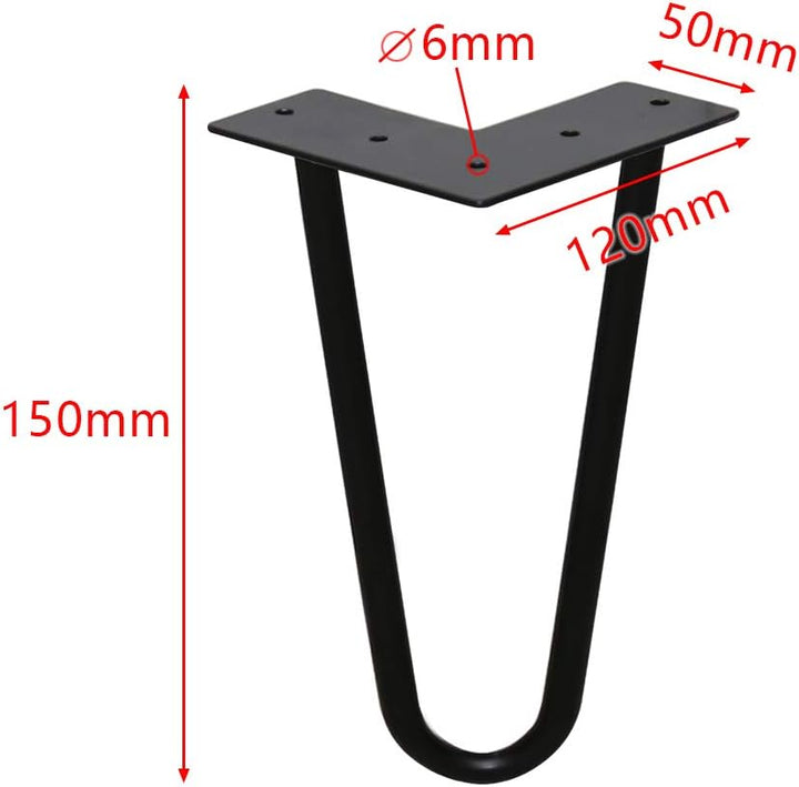 Ikodm 4er Set Haarnadel Tischbein, Hairpin Legs 15cm Möbelfüsse, Möbelbeine Austauschbare Tisch & Sc