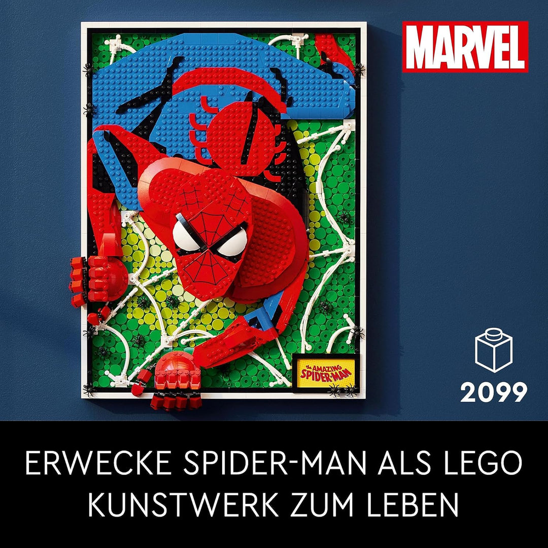 LEGO 31209 Art The Amazing Spider-Man Poster, 3D Wandbild-Set, baubares Leinwandbild, Superhelden-De