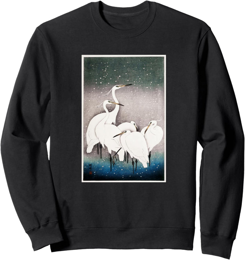 Japanischer Kranich Reiher Vintage Japan Kunst Birdwatching Sweatshirt