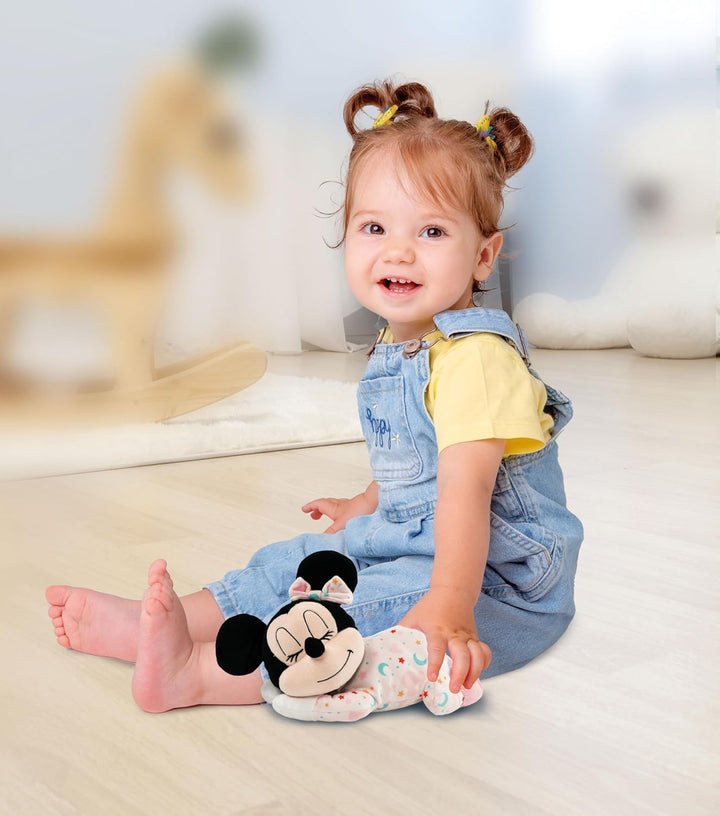 Clementoni Disney Baby Minnie Plüschfigur - Schlafende Baby Minnie mit Licht und Sound, Super-weiche
