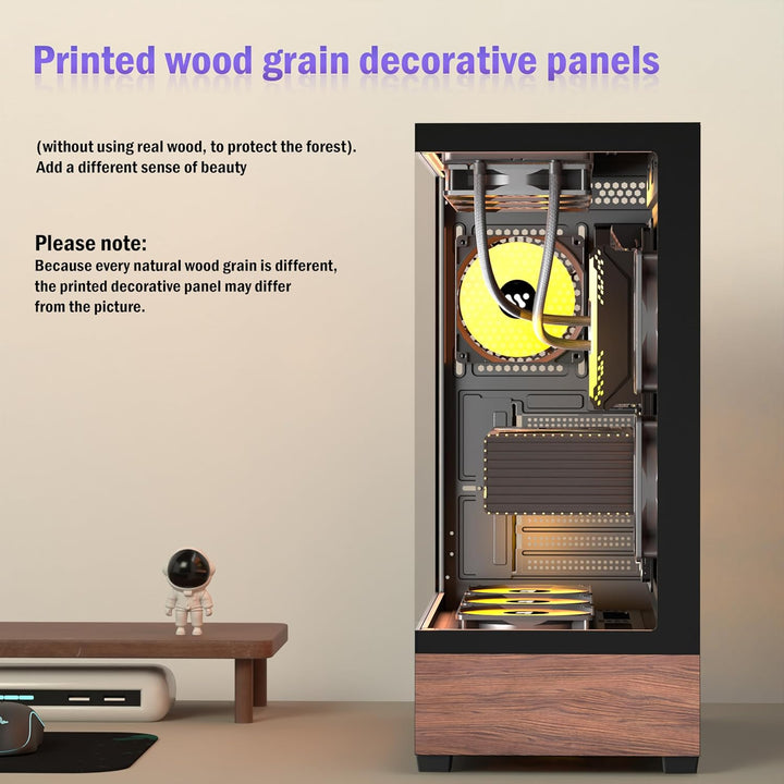 KEDIERS G7 PC Gehäuse Vorinstallierter 5 × 120mm PWM ARGB Lüfter, ATX Mid Tower PC Gehäuse, Computer