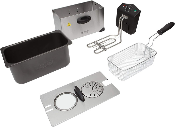 Adler CR4909 Camry CR 4909 Elektrische Fritteuse, kompakt, 3 Liter, abnehmbarer Behälter, waschbar,