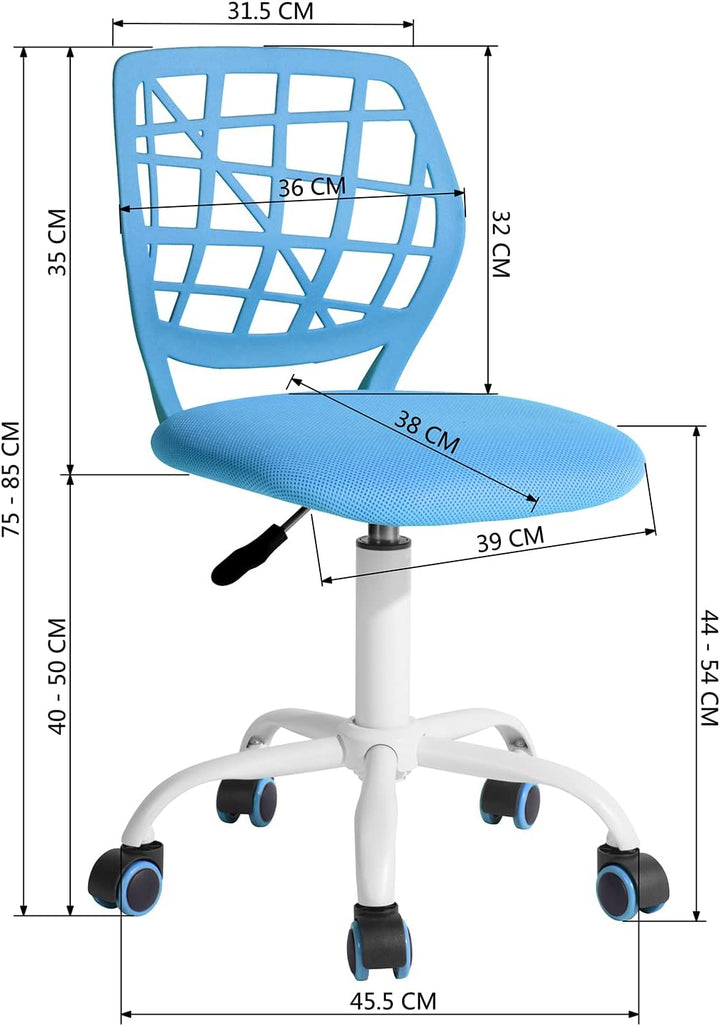 FurnitureR Home Office Stuhl, ergonomischer höhenverstellbarer Drehstuhl mit Rollen, moderner Comput