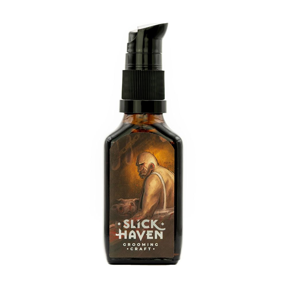 Greasy Butcher Bartöl 10/30ml – Leder-Tierischer Duft mit süssen und würzigen Noten – Handgefertigte