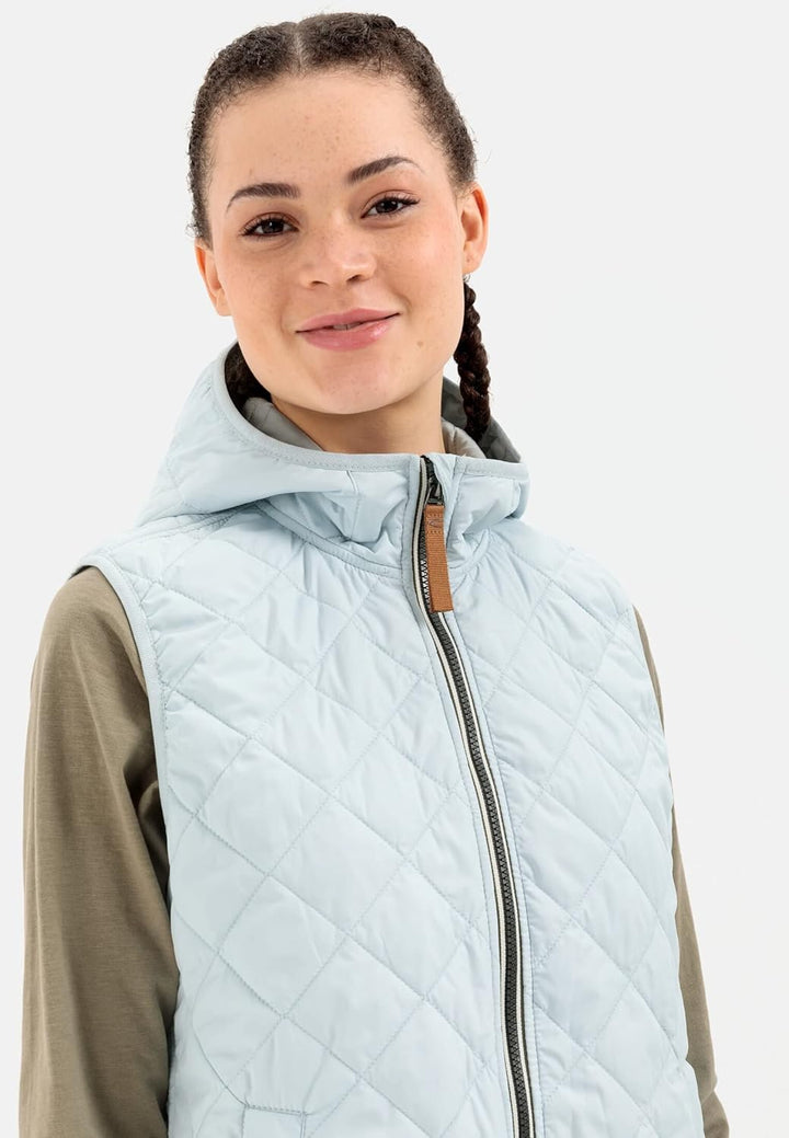 camel active Damen Steppweste aus recyceltem Polyester, 36 Hellblau