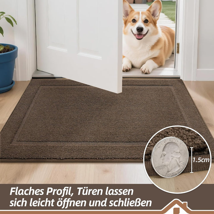 BEQHAUSE Fussmatte Innen, 80 * 120cm Schmutzfangteppich, Schmutzfangmatte Waschbar Eingang Matte Fus
