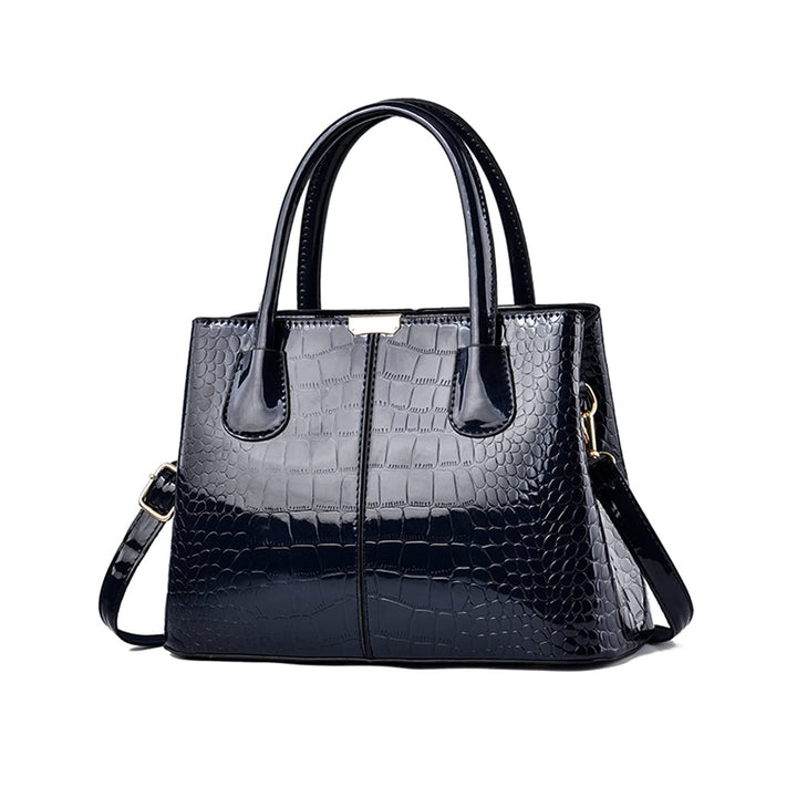 NICOLE &amp; DORIS Handtaschen Damen Mode Krokoprägung Henkeltasche Lackleder Handtasche Shopper Umhänge