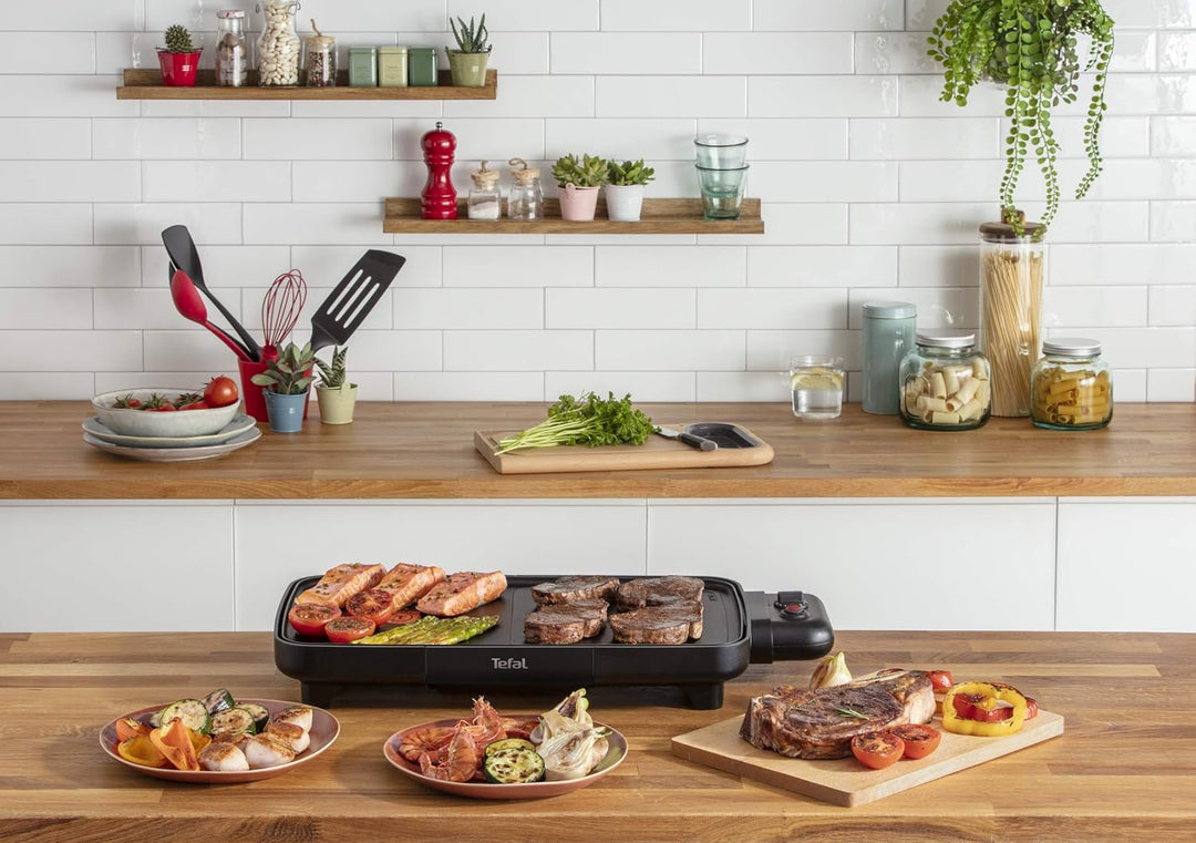 Tefal Plancha Booster Elektro-Plancha 2200 W, 2 Kochzonen, einstellbares Thermostat, grosse Kochfläc