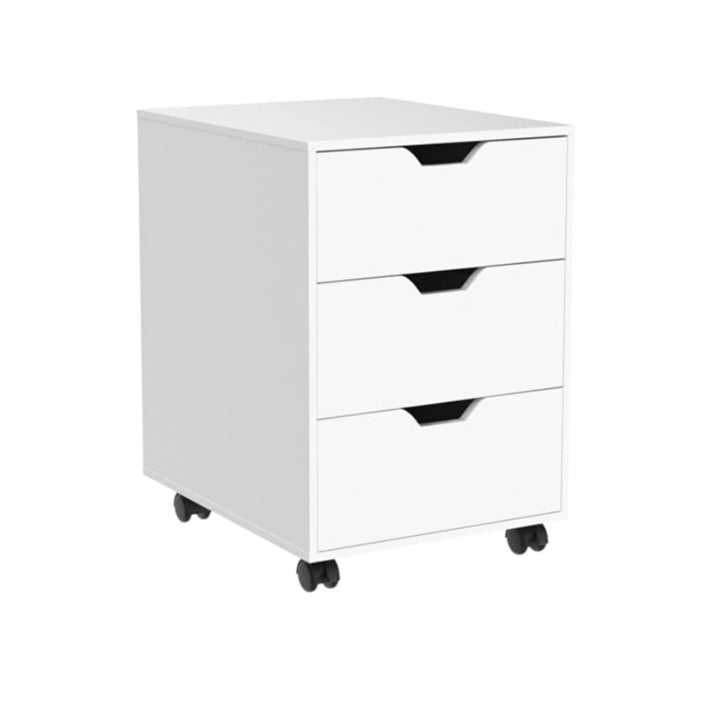 NICEME Bürocontainer mit 3 Schubladen, Rollcontainer unter Schreibtisch,Büroschrank für Dokumente, a