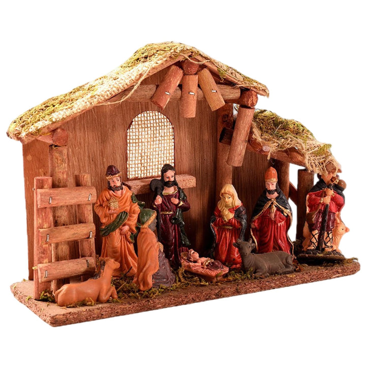Gcroet Weihnachtsgebätten -Set Religiöse Krippe Szene &amp; Figuren für Weihnachten Innenkabine Dekorati