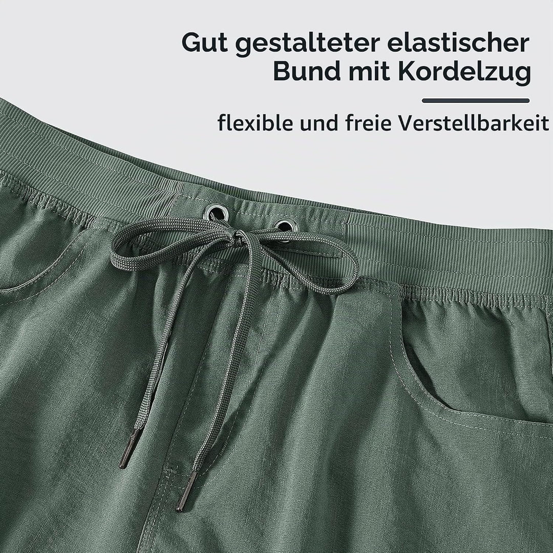 JINSHI Shorts Damen Sommer Cargohose Kurze Wanderhose Outdoor Schnelltrocknend Freizeithose mit Mehr