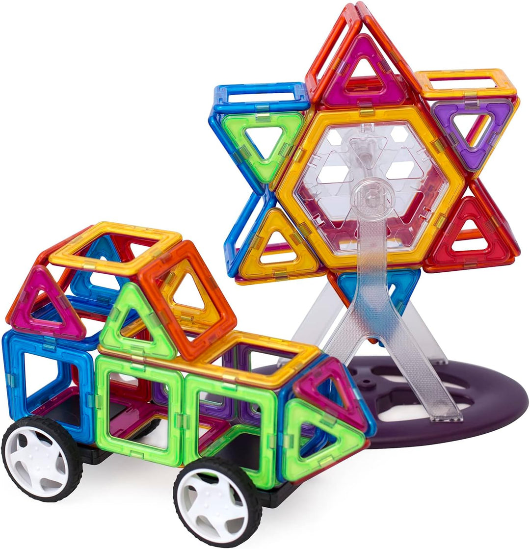 MAGNIKON Magnetische Bausteine Der Baumeister, Magnetbau-Set 118-teilig - Montessori Spielzeug ab 3