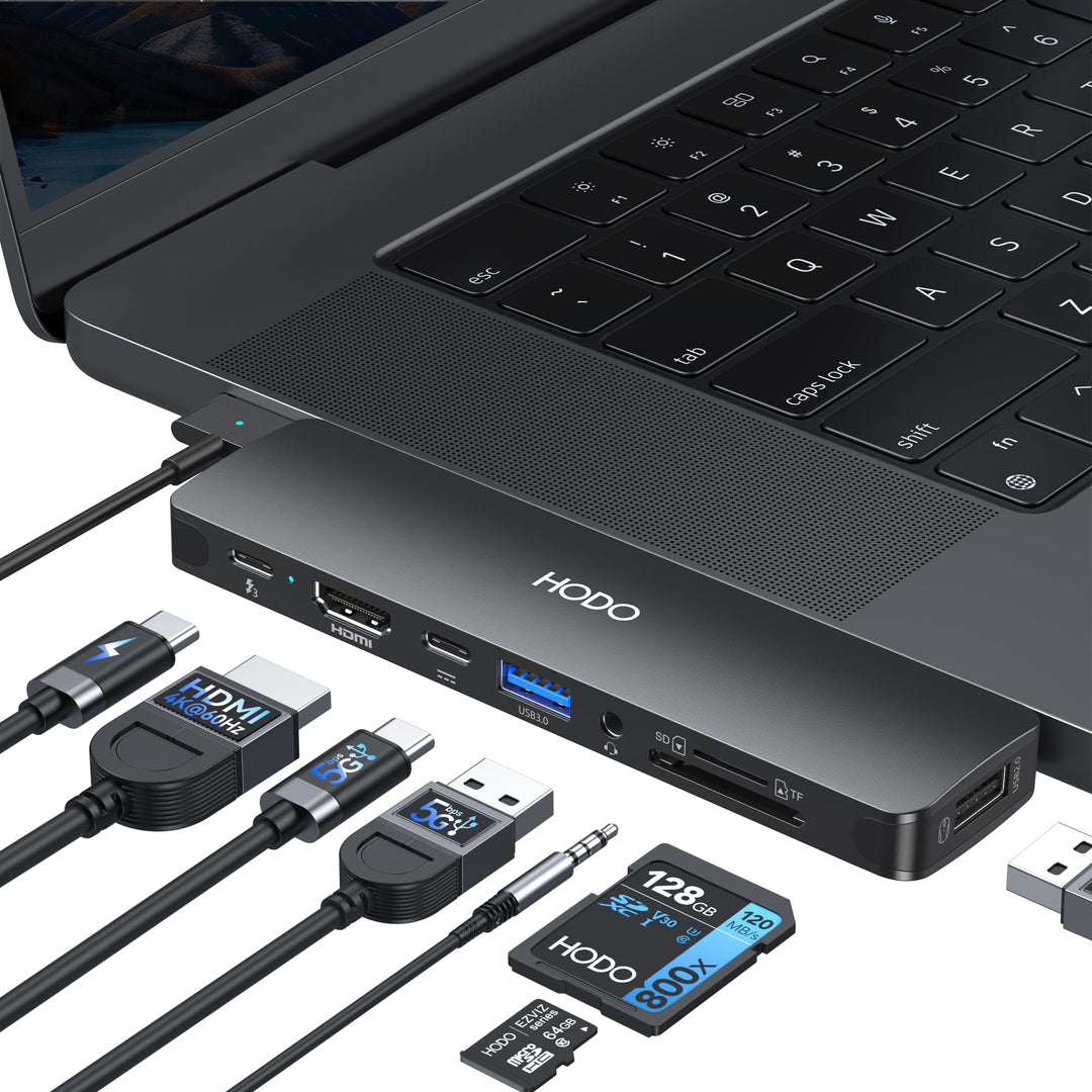 USB C Hub für MacBook, Adapter Mac Book Air Pro Zubehör 8 IN 2 mit 4K HDMI, 5K Thunderbolt 3, USB-C,