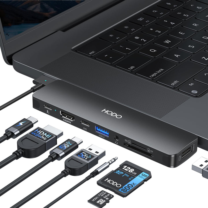 USB C Hub für MacBook, Adapter Mac Book Air Pro Zubehör 8 IN 2 mit 4K HDMI, 5K Thunderbolt 3, USB-C,