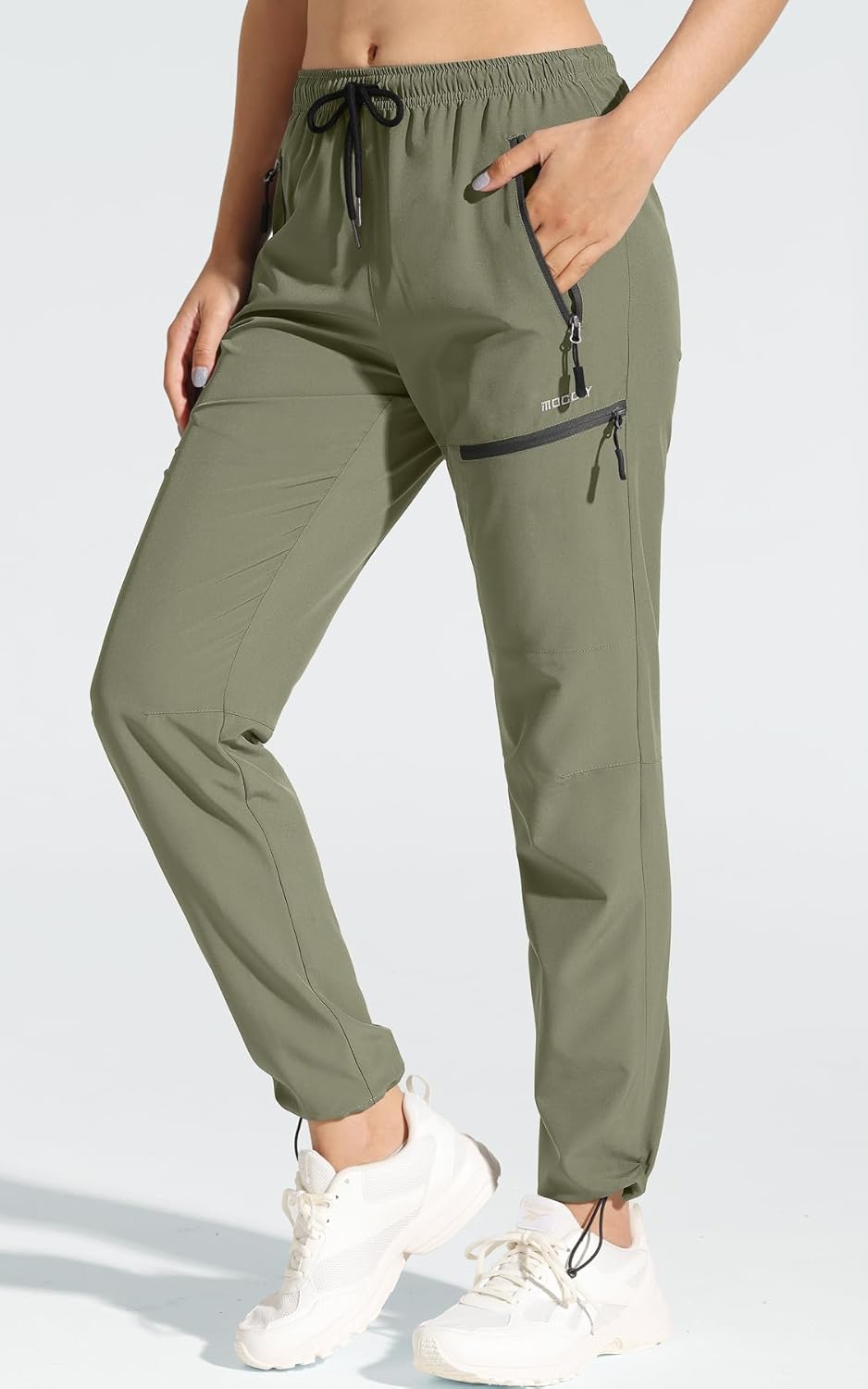 MOCOLY Damen Wanderhose Cargohose Wasserdicht Elastische Outdoorhose Cargo Jogginghose Trekkinghose