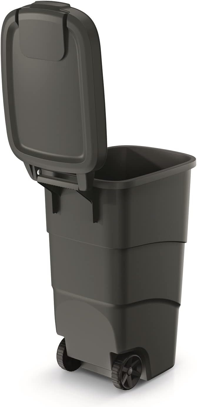 Prosperplast Wheeler 90L Müllbehälter mit Rädern und Deckel Mülltonne Müllgrossbehälter Grossmüllton