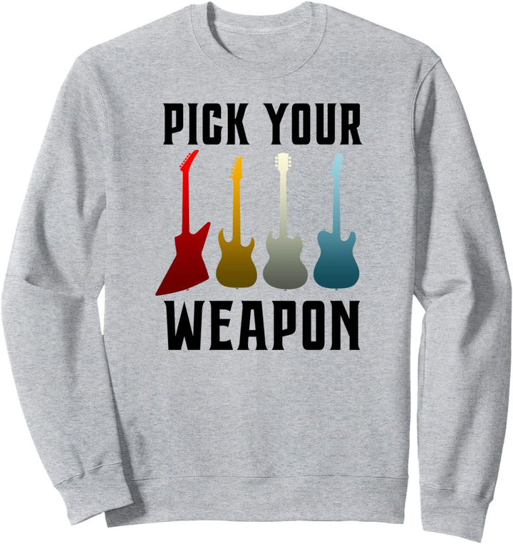 Lustige Gitarre Pick Your Weapon Vintage-Musik-Geschenk Sweatshirt