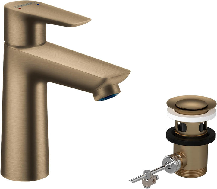 hansgrohe Wasserhahn Talis E (wassersparende Armatur mit hohem Auslauf 110mm, Zugstangen- Ablauf), B