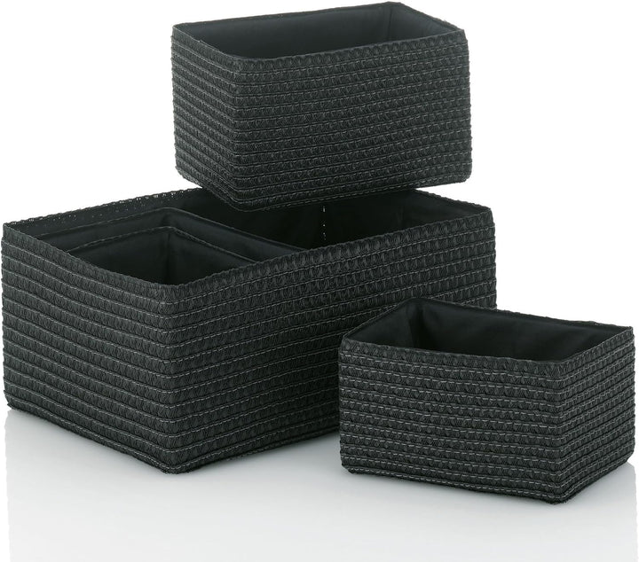 Kela 21780 Korb-Set 5tlg, Unterschiedliche Grössen, PP-Kunststoff, Rimossa, Schwarz 5-teilig Schwarz