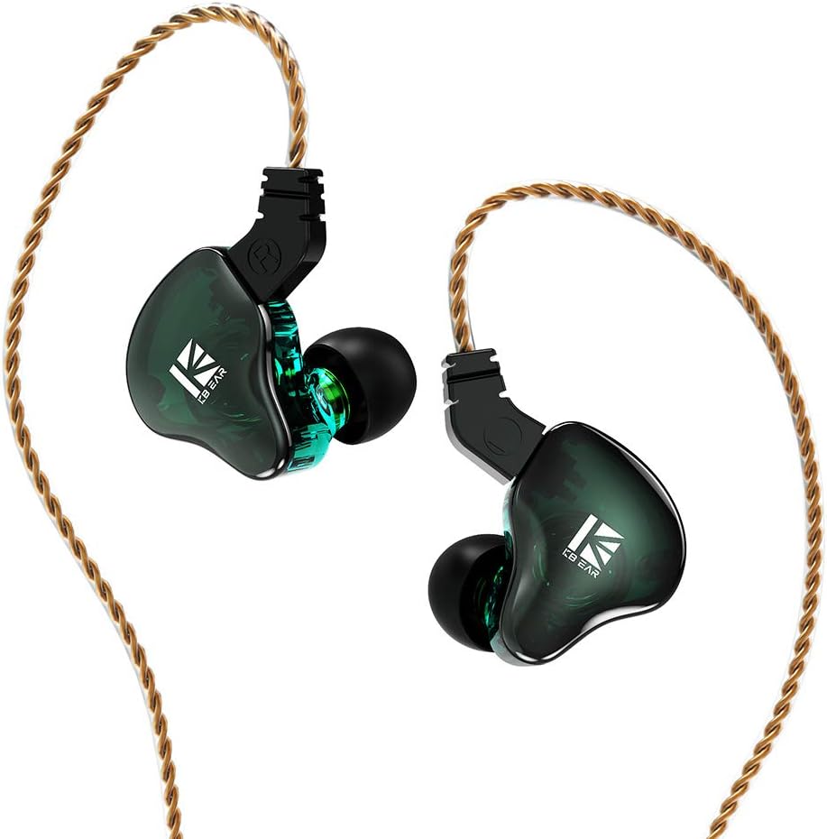 Yinyoo KBEAR KS2 In Ear Monitor,Stereo Bass Kopfhörer, HiFi Over Ear Earbud Headset Noise Cancelling