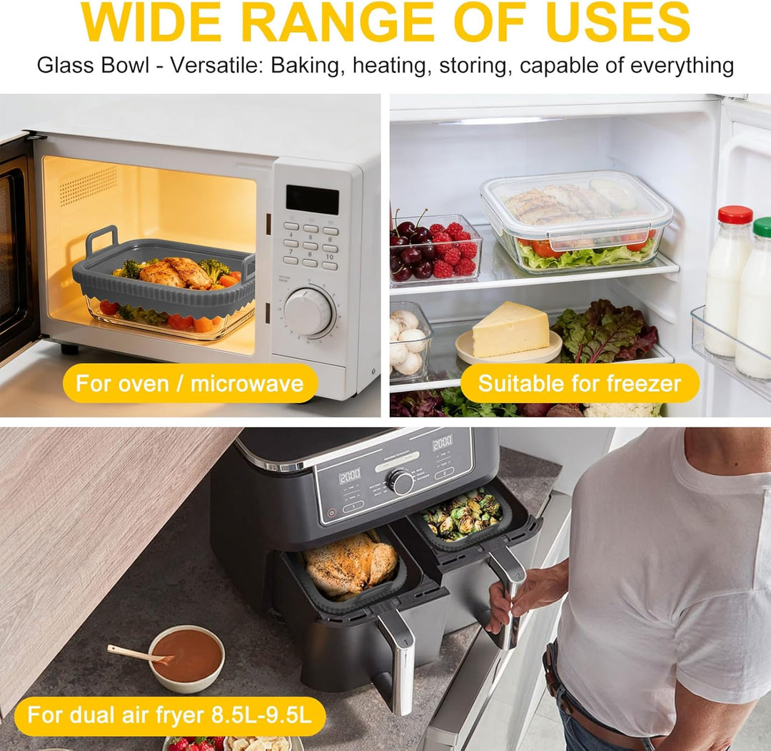 Airfryer Zubehör für Ninja Heissluftfritteuse AF400EU//DZ400EU/ COSORI Heissluftfritteuse 2 Kammern