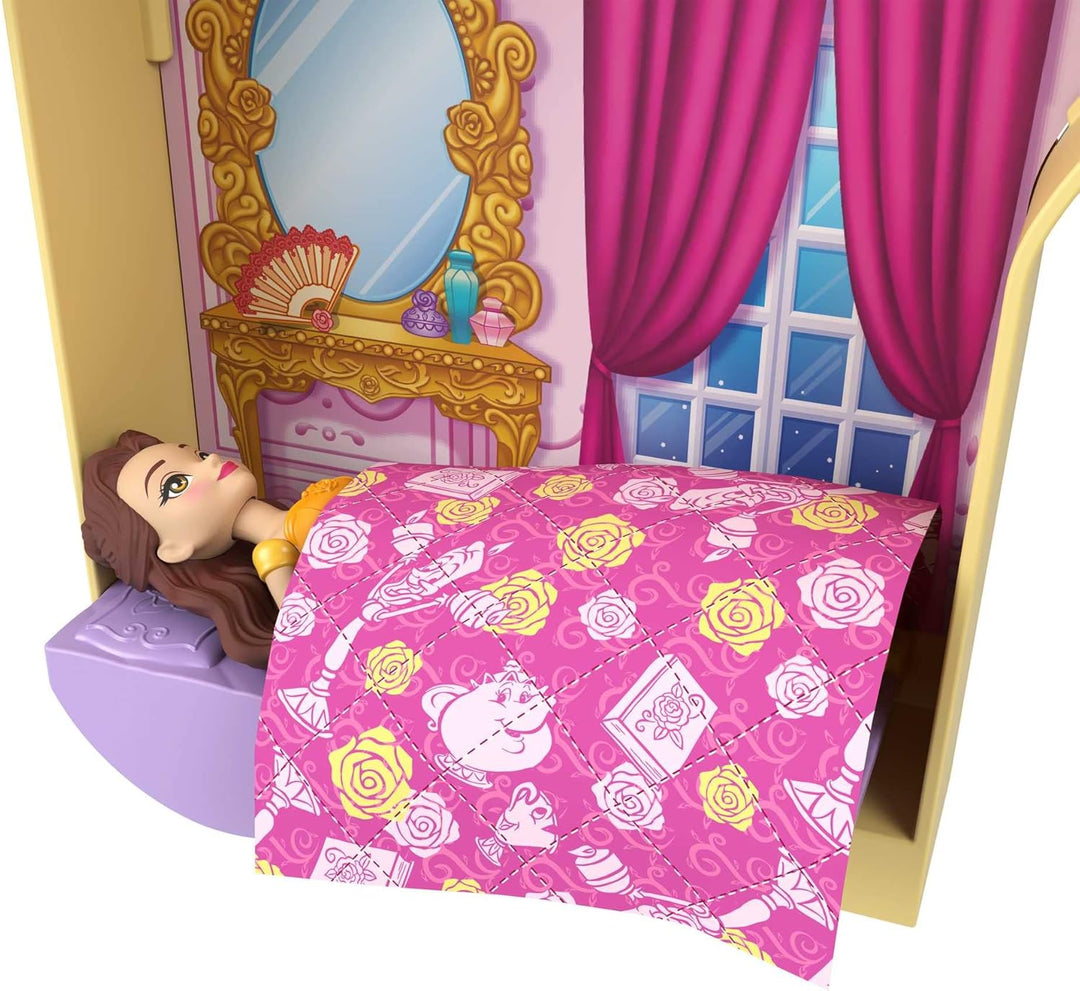 DISNEY Belles Schloss - Inspiriert von "Die Schöne und das Biest", Puppenhaus-Spielset, Reisespielze