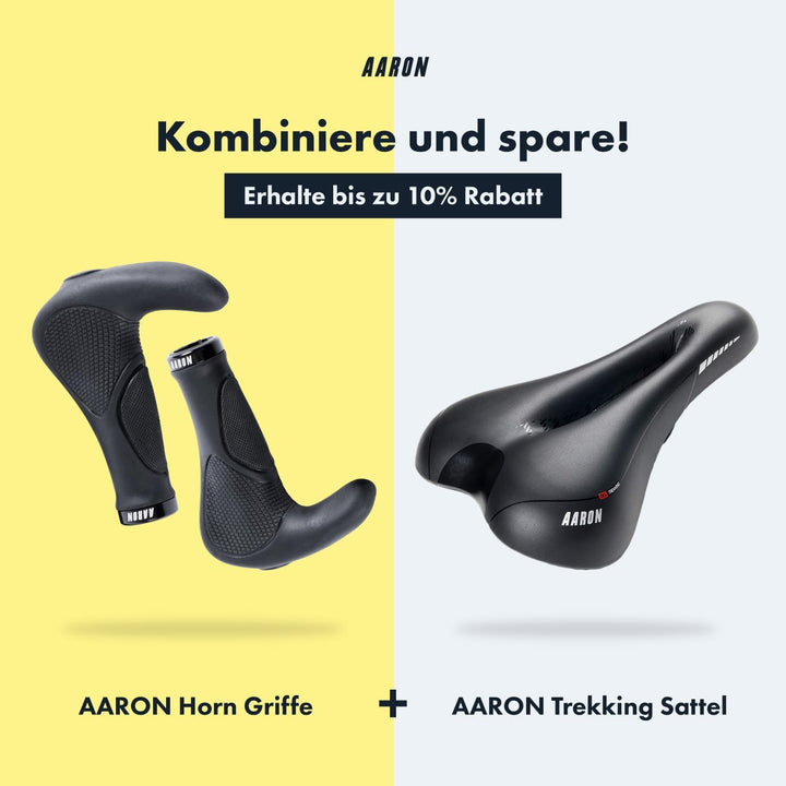 AARON Horn Lenker Griffe mit Gel Dämpfung, ergonomische Lenkerhörner aus rutschfestem Gummi, Fahrrad