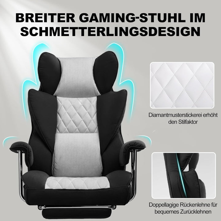 GTPLAYER Gaming Stuhl, Bürostuhl mit Taschenfeder-Lendenwirbelstütze, breiter Büro-Computersessel mi