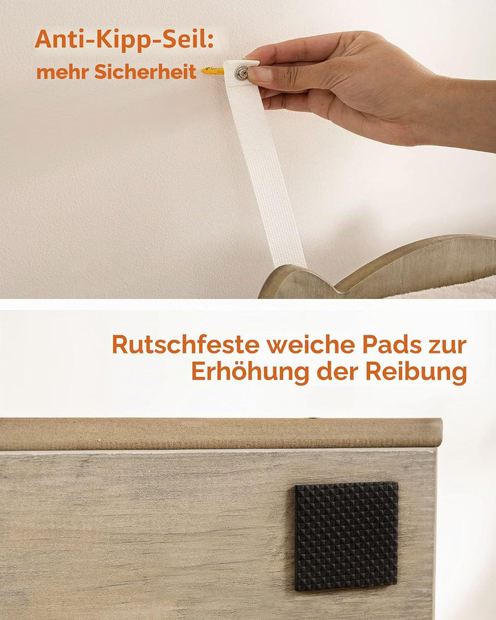 FourFurPets 3-stufiger moderner Kratzbaum, 111 cm hoch, Katzenbaum, mit 2 Voll Sisal Kratzsäulen, 3