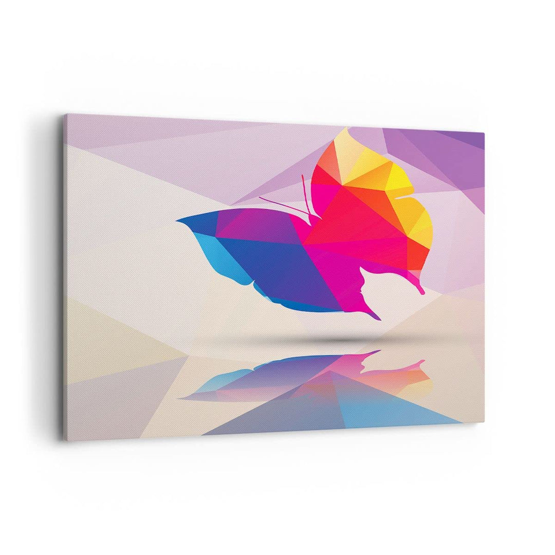 Bilder auf Leinwand 100x70cm Leinwandbild Schmetterling Illustration Grafik Gross Wanddeko Bild Schl