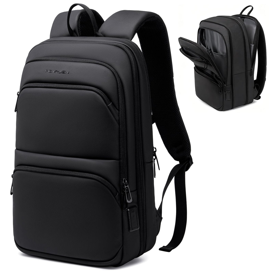 FENRUIEN Leichter Business Rucksack Herren 15.6 Zoll Wasserdicht Notebook Laptop Backpack Erweiterba