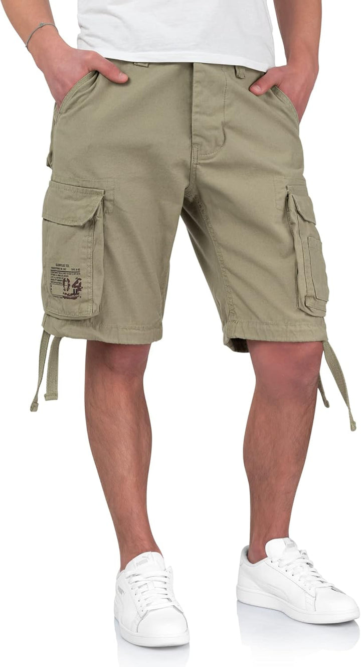 Surplus Raw Vintage Airborne Herren Cargo Shorts S Oliv Light, S Oliv Light