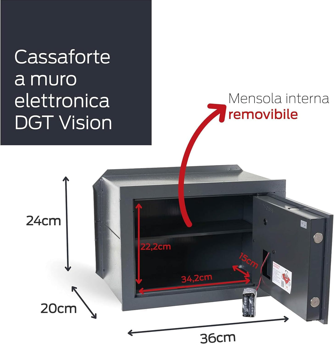 Cisa 2717610 82710/31 Tresor mit Digitalschloss, Masse: 36 x 24 x 20 cm