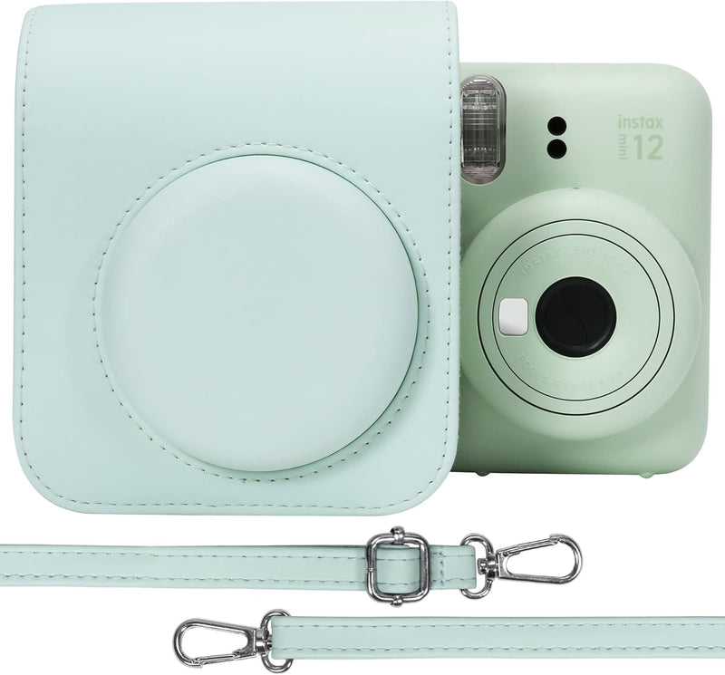 Aenllosi PU Leder Tasche Schutzhülle für Fujifilm Instax Mini 12/Mini 11 Sofortbildkamera Reisetasch