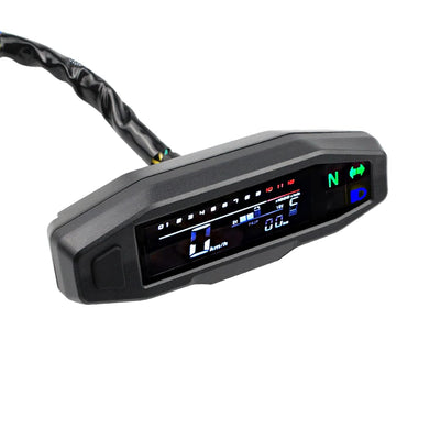 Shkalacar Motorrad Digitaler Tachometer, Drehzahlmesser mit 1-6 Gang LCD Display, Blinker, Hintergru