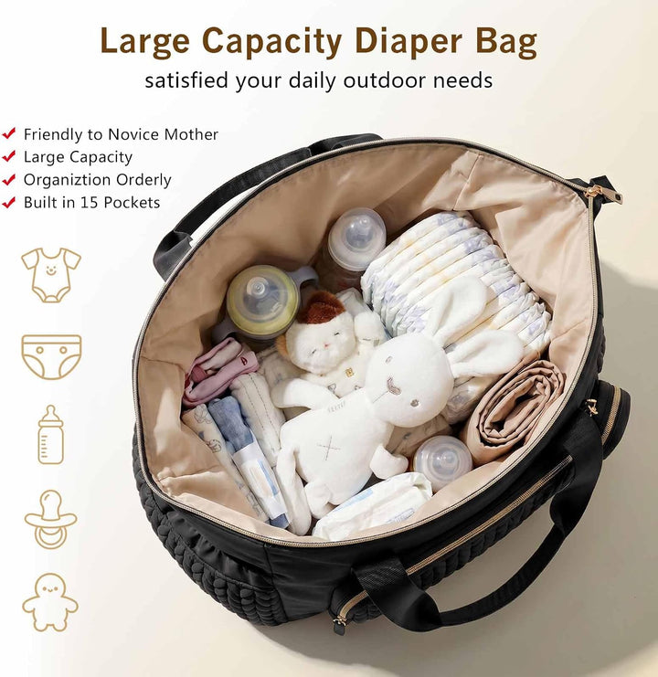 Multifunktionale Wickeltasche für Mütter, grosse Kapazität, Tragetasche mit Schnulleretui, wasserdic