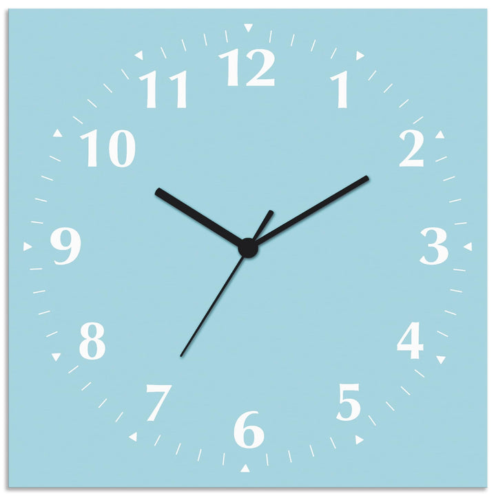 ARTLAND Wanduhr ohne Tickgeräusche Alu Funkuhr 30x30 cm Quadratisch Lautlos 12 Ziffern Farbig Schlic