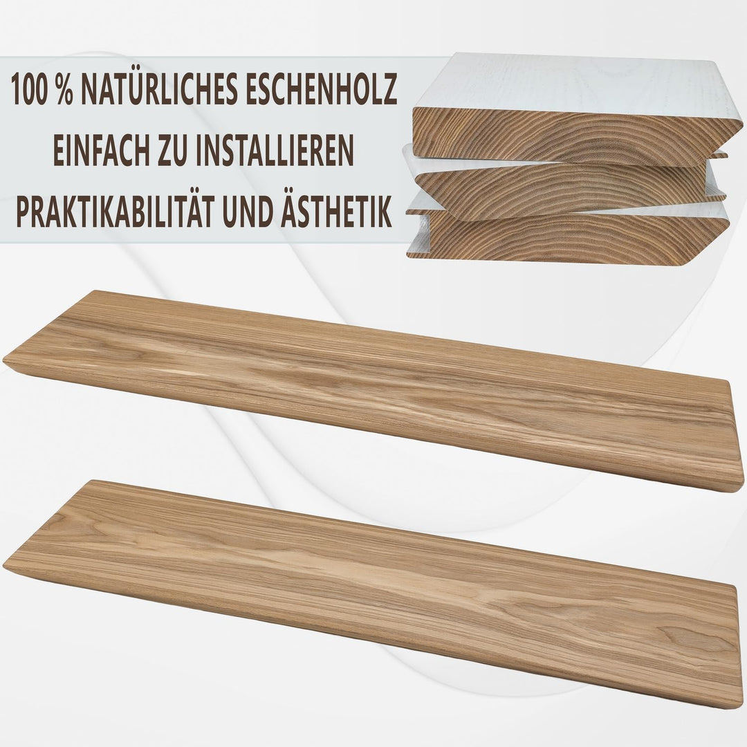 Wood Wedge Regalbrett 2er-Set Wandregal, Wandboard, Schwebende Holzregal Wand | Kinderbücherregale,