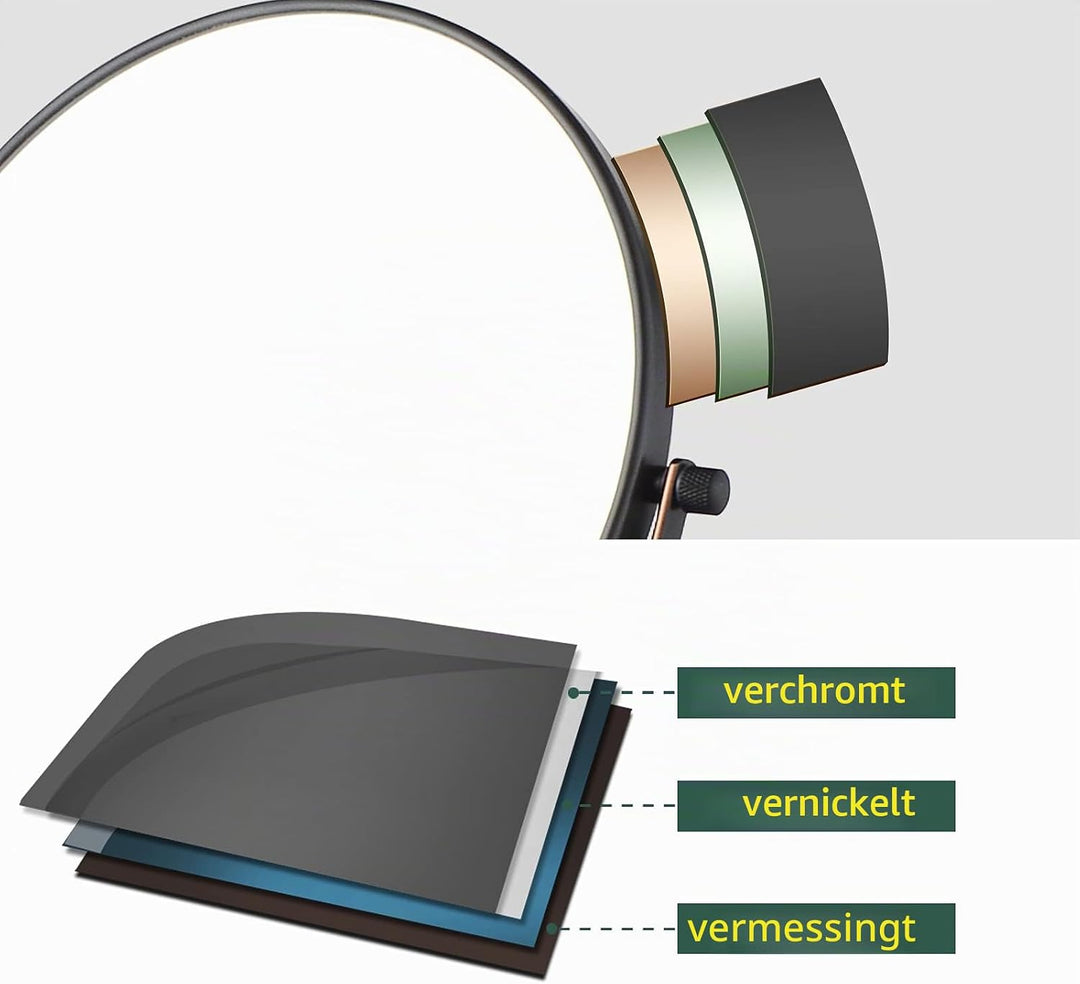Nicesail Kosmetikspiegel mit 10x Vergrösserung Tischspiegel Schwarz Ölgeriebene Bronze Schminkspiege