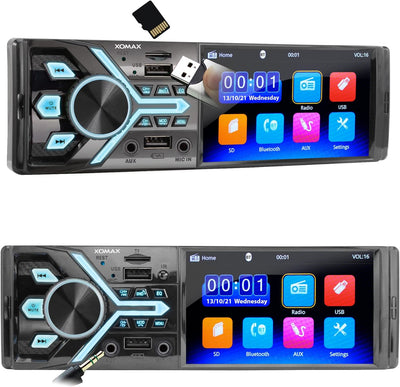 XOMAX XM-V424 Autoradio mit 4.1" / 10 cm Bildschirm I Bluetooth Freisprecheinrichtung I RDS I MP3 I