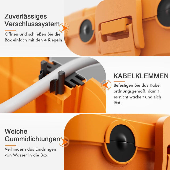 RESTMO extra grosse kabelbox (32 x 22 x 13 cm), IP54 wasserdicht, Outdoor kabel safe box, wetterfest