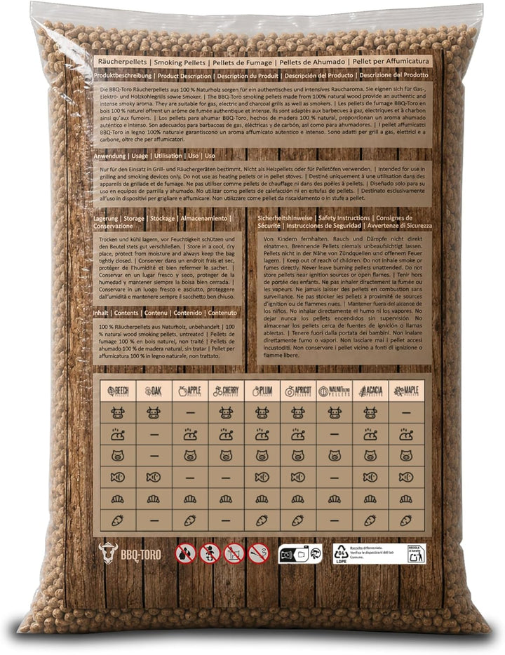 BBQ-Toro Grillpellets Buche aus 100% Buchenholz | 20 kg | Holzpellets für Grill, Smoker, Pizzaofen u