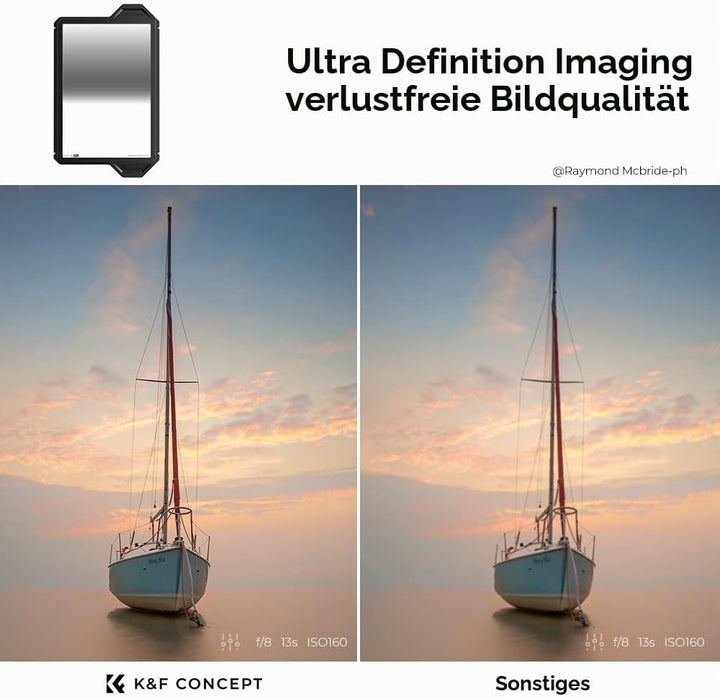 K&amp;F Concept Nano X-PRO Verlaufsfilter GND16 Reverse 1,2 (4-Blenden) 100x150mm Rechteckfilter ND mit