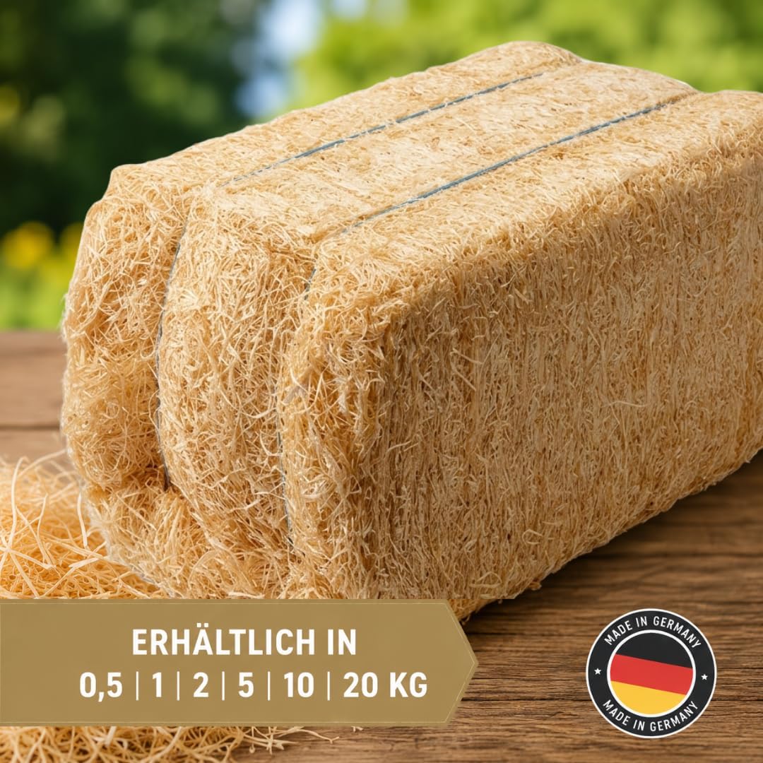 20 Kilogramm (Kg) Holzwolle | Natur | Erdbeerholzwolle | In Deutschland hergestellt | Ideal als Füll