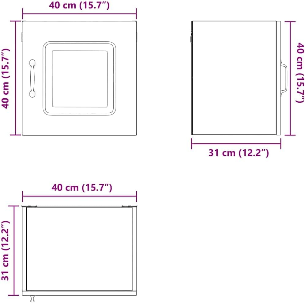 vidaXL Geschirrspülerfront Kalmar Hochglanz Weiss 40 x 31 x 40 cm, Eleganter moderner Küchenregal, g